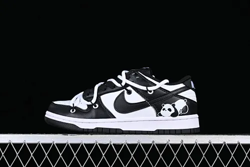All Categories Nk SB Dunk Series Nk SB Dunk Low Low-top sneakers Nk Dunk Low Black and White Panda Customized version of deconstructed strap casual sneakers DD1391-100